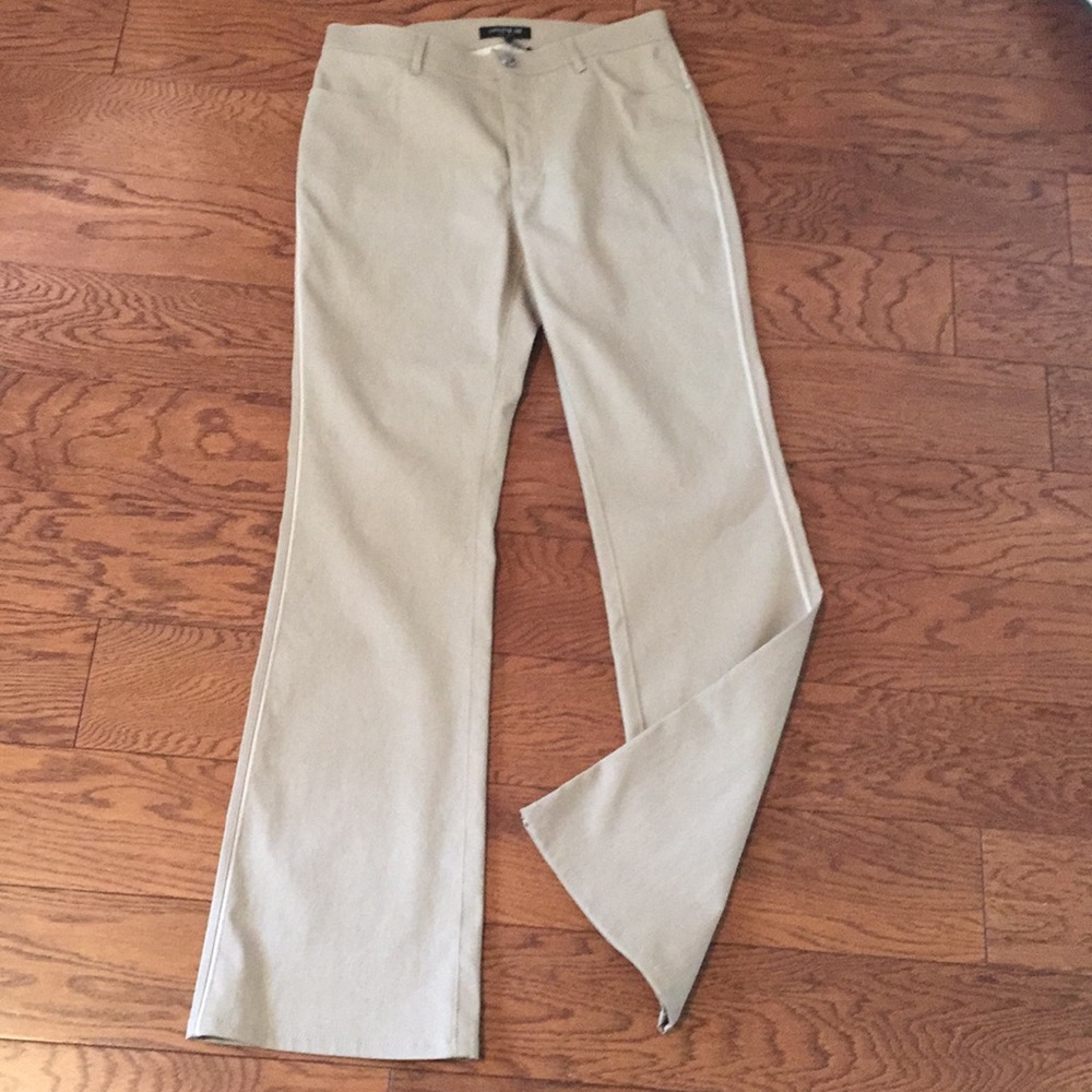 Lafayette 148 New York beige wide leg pant.